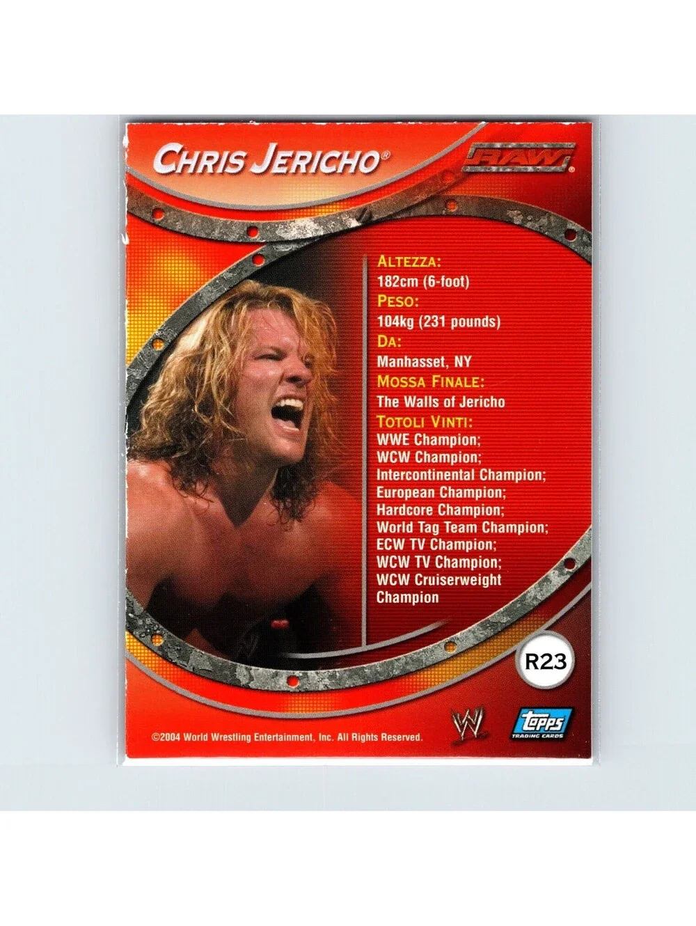 2004 Topps WWE RAW & SmackDown Apocalypse Chris Jericho #R23 Foil